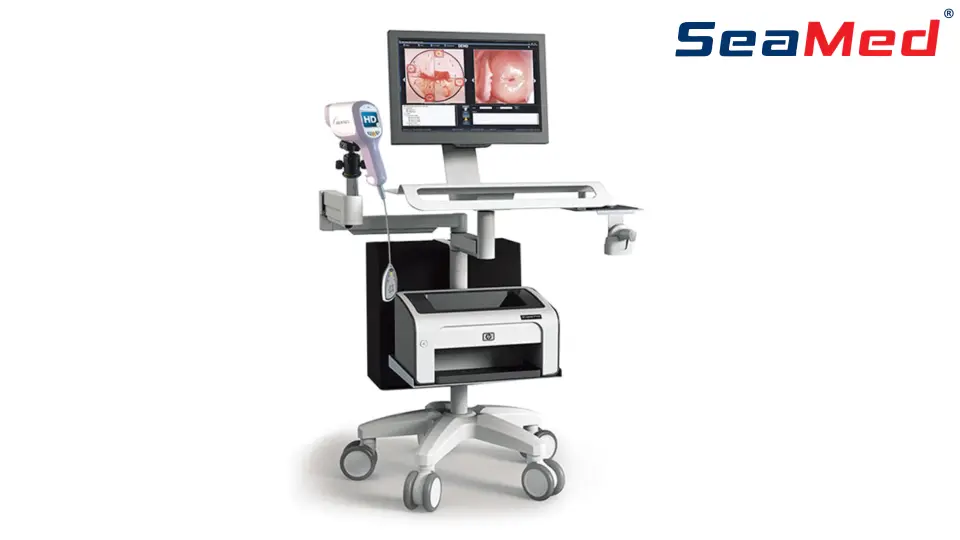 SEAMED KN-2200I VİDEO KOLPOSKOP SİSTEMİ BİLGİSAYAR ARABASI, MONİTÖR, KAMERA TROLLEYİ, PC (YAZICI HARİÇ)