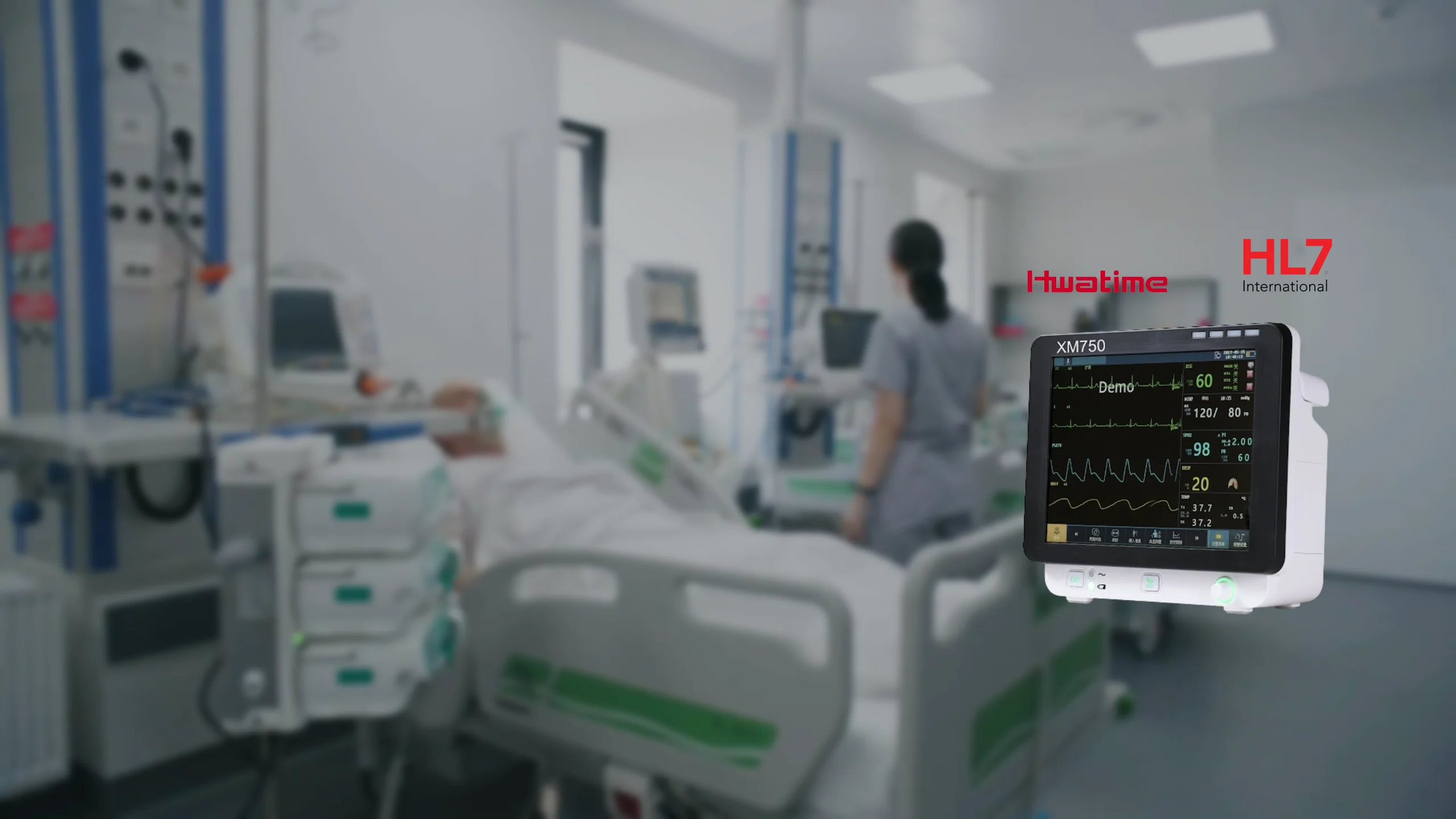  YENİ YOĞUN BAKIM BİLGİ SİSTEMİ UYUMLU  HWATIME XM750 HASTABAŞI MONİTÖRÜ